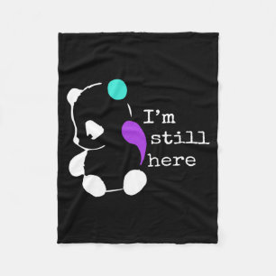 Here - Semicolon Gift Suicide Prevention Awareness Fleece Blanket