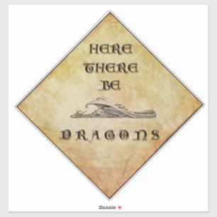 Here There Be Dragons Vinyl Stickers