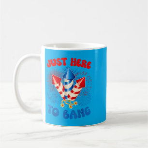 Here To Bang Funny 4th July Aamerican Flag Coffee Mug