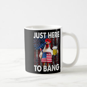 Here to Bang Funny Chicken USA Fireworks Party Coffee Mug