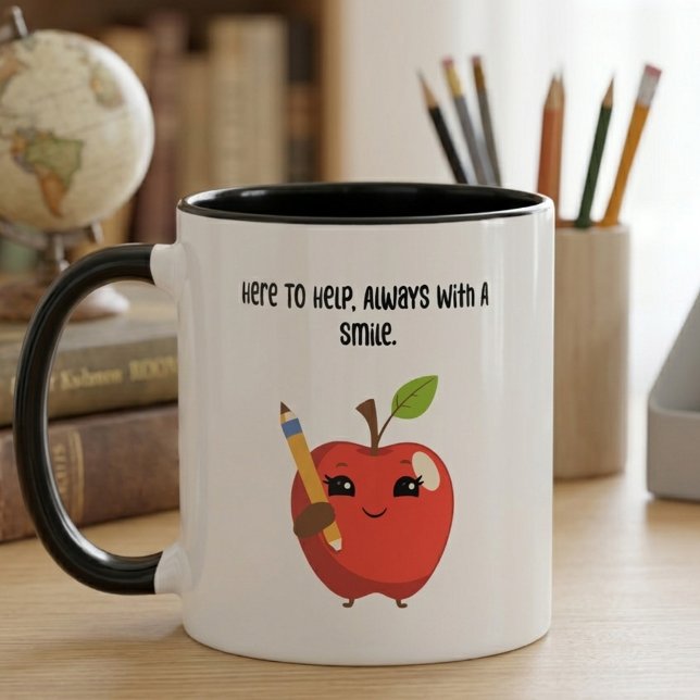 Here To Help Always With A Smile Educator Mug (Creator Uploaded)