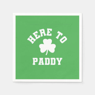 Here to Paddy Funny St Patrick's Day Shamrock Napkin