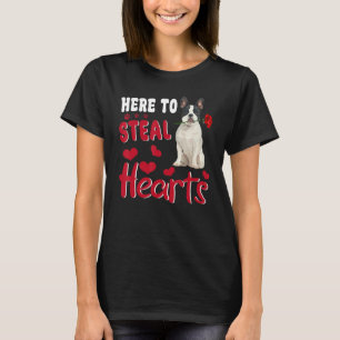Here To Steal Hearts Funny French Bulldog Dog Vale T-Shirt