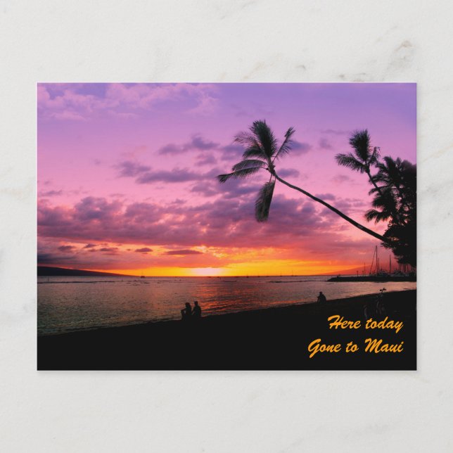 Here today, gone to Maui Postcard (Front)