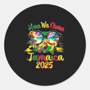Here We Come 2025 Jamaica Family Vacation Girls Tr Classic Round Sticker