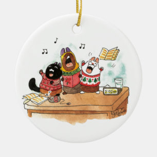 Here we come a-yowling ornament