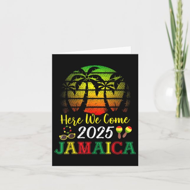 Here We Come Jamaica 2025 Girls Trip Family Summer Card (Front)