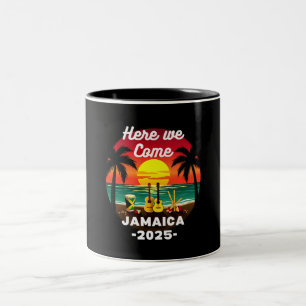 Here We Come Jamaica 2025 Girls Trip Family Summer Two-Tone Coffee Mug