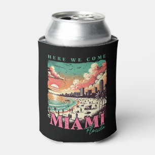 Here We Come Miami Florida – Vintage Miami Beach Can Cooler
