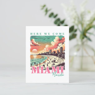 Here We Come Miami Florida – Vintage Miami Beach Postcard