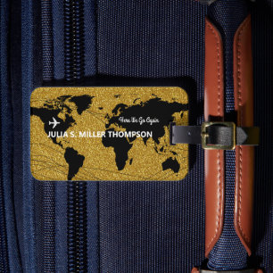 Here We Go Again... gold travel Luggage Tag
