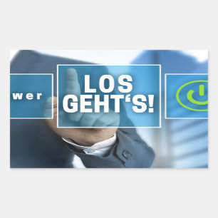 Here we go (german los gehts) touchscreen concept rectangular sticker