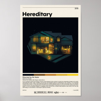 Hereditary  Ari Aster Minimalist Movie Vintage Ret Poster