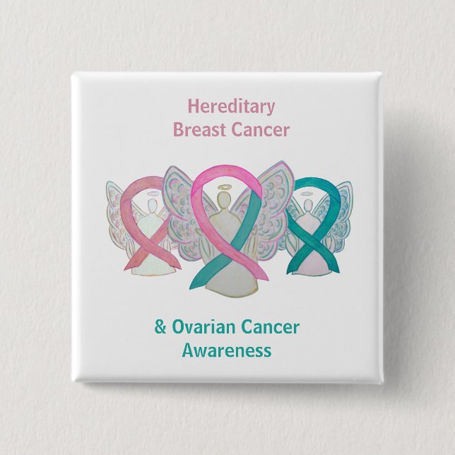 Hereditary Breast & Ovarian Cancer Angel Buttons (Front)