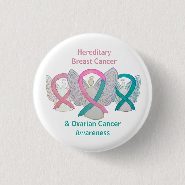 Hereditary Breast & Ovarian Cancer Angel Buttons (Front)