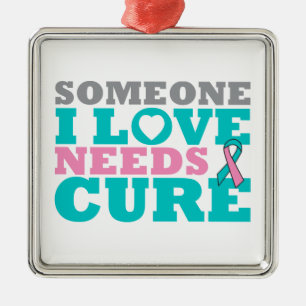 Hereditary Breast Ovarian Cancer Need A Cure Metal Tree Decoration