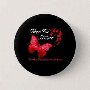 Hereditary Hemochromatosis Awareness Butterfly Red 6 Cm Round Badge