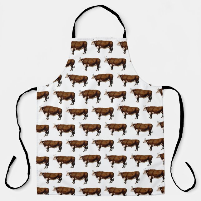Hereford Bull Pattern Apron (Front)