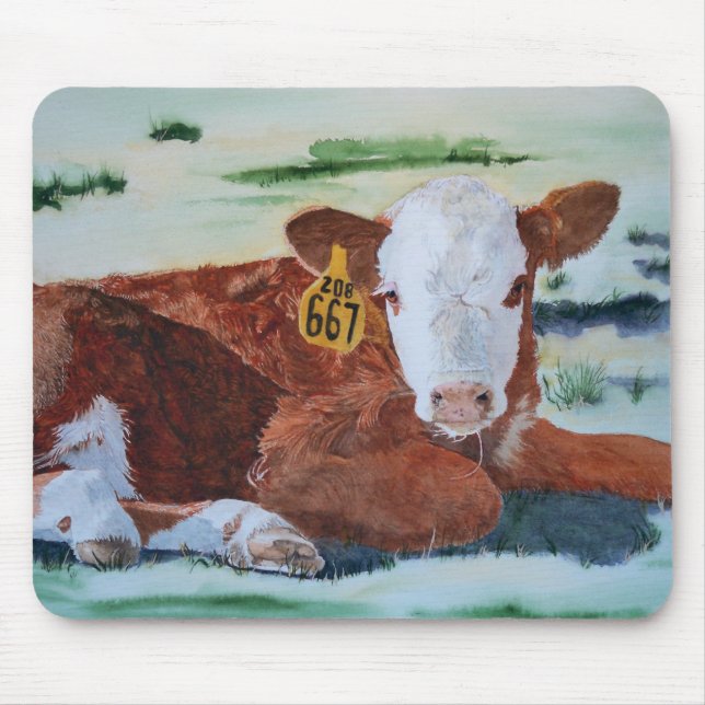 Hereford Calf Mouse Mat (Front)