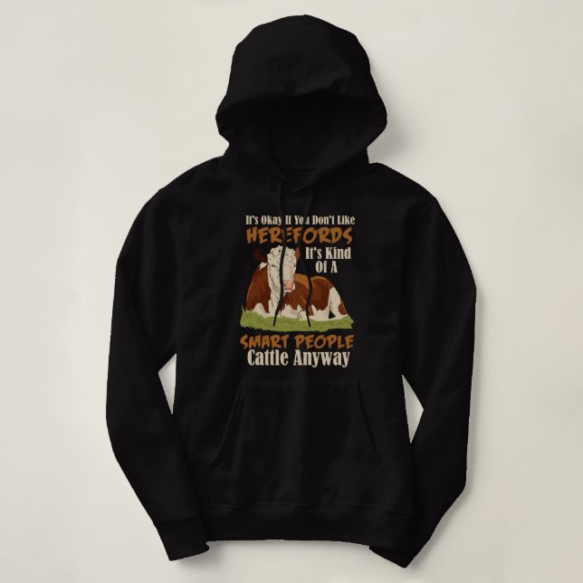 Hereford Cattle Cow Herd Livestock Hereford Breede Hoodie (Design Front)