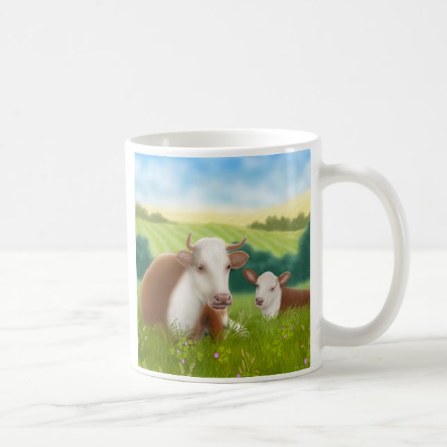 Hereford Cow and Calf Mug (Right)
