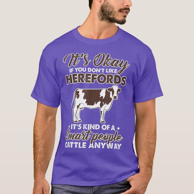 Hereford Cow Farmer Agriculture Farming Humour T-Shirt (Front)
