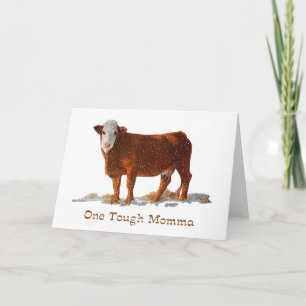 Hereford Cow: One Tough Momma: Mother's Day Card