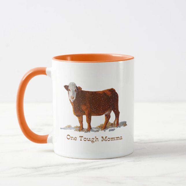 Hereford Cow: One Tough Momma: Mother's Day Mug (Left)