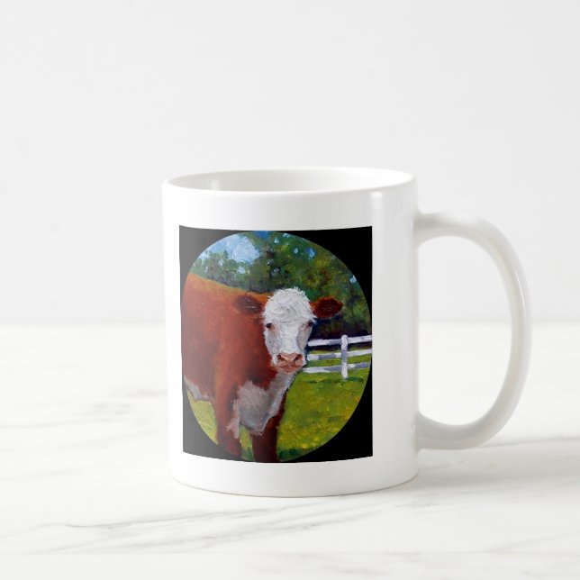HEREFORD HEIFER COW ART COFFEE MUG (Right)