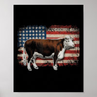 Hereford Rancher - American Flag For Hereford Cow