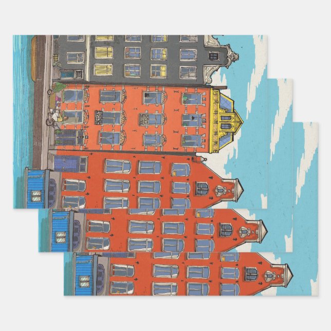 Herengracht Canal Amsterdam Netherlands Wrapping Paper Sheet (Set)