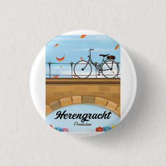 Herengracht Canal Amsterdam Travel poster 3 Cm Round Badge
