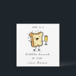 Here's a Little Toast to Your New Home Holiday Card<br><div class="desc">This humorous card featuring the text "Here's a Little Toast to Your New Home" and a cute illustration of a toast drinking champagne is perfect to send your house warming wishes to someone who appreciates humor and/or kawaii cartoon art. As the text can be changed you can use the card...</div>