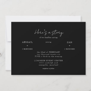 Here's a Story B/W Wedding Invitation