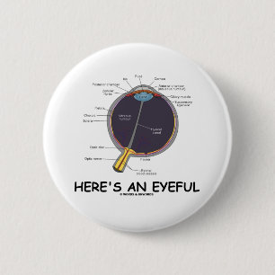 Here's An Eyeful (Eye Anatomy Humour) 6 Cm Round Badge