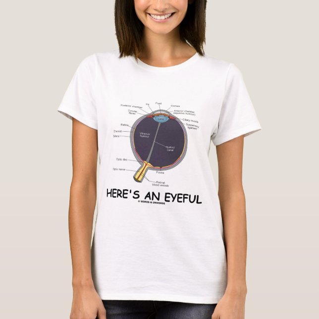 Here's An Eyeful (Eye Anatomy Humour) T-Shirt (Front)