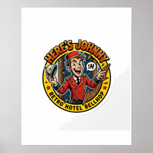 Heres Johnny - Classic Retro Horror Axe Comic Pop Poster