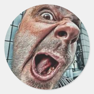 "Here's Lookin At You" Goofy Face Classic Round Sticker