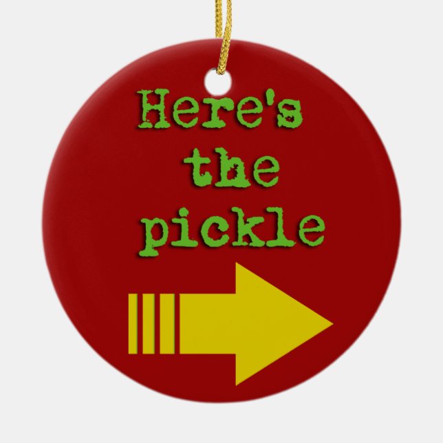 Here's the pickle ceramic tree decoration (Front)