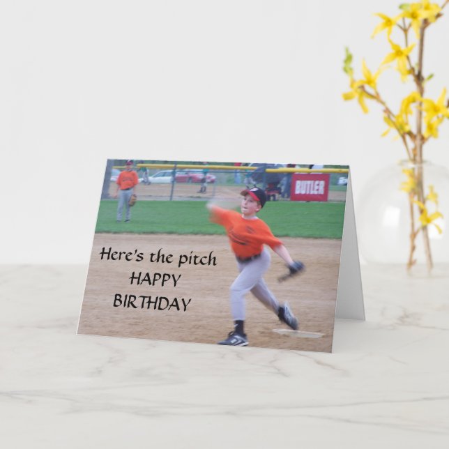 HERE'S THE PITCH-HAPPY **10th** BIRTHDAY CARD (Yellow Flower)