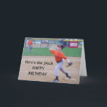 HERE'S THE PITCH-HAPPY BIRTHDAY CARD<br><div class="desc">This card is so cute for that special little one boy in your life. This is my grandson who is now in his 20's. We went to every game and now he is a GOLFER with free ride to college :) THANKS so much for stopping by one of my eight...</div>