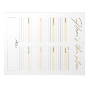 Here's the Plan Weekly Notepad Planner