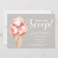 Here's the scoop Ice cream baby shower Neutral