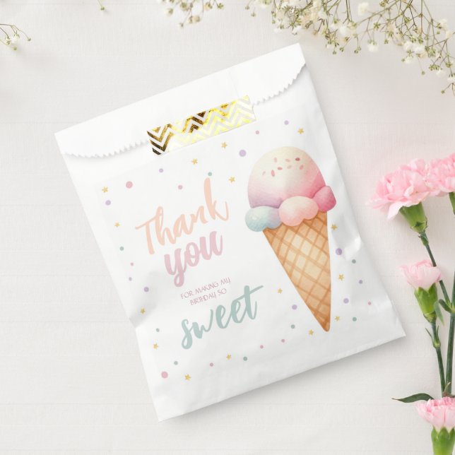 Here's The Scoop Ice Cream Birthday Party Favour Bags (Sealed)