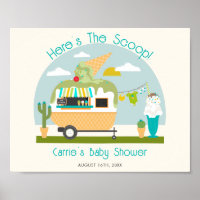 Here's The Scoop Ice Cream Camper Boy Baby Shower