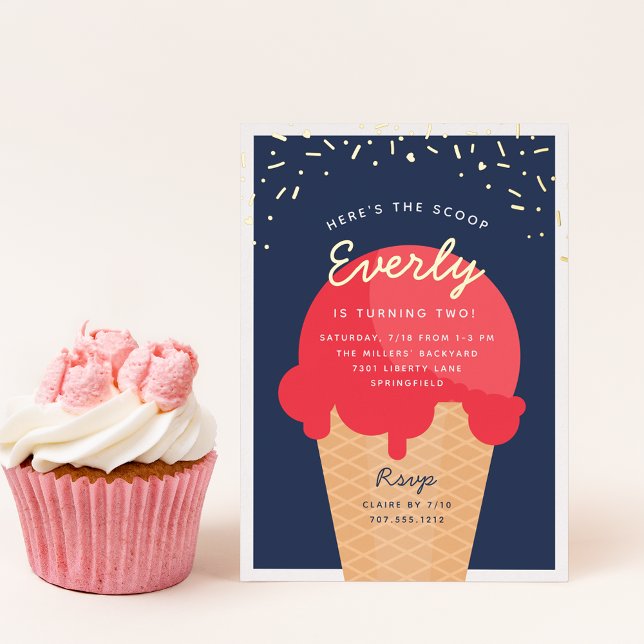 Here's The Scoop Ice Cream Cone Kid Birthday Party (Creator Uploaded)