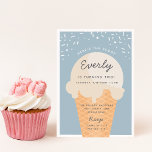 Here's The Scoop Ice Cream Cone Kid Birthday Party Invitation<br><div class="desc">Announce your little one's summer birthday celebration with these festive ice cream themed invitations in a soft pastel colour palette. Modern design features a waffle cone with a scoop of vanilla ice cream with "here's the scoop" arched across the top, and your child's birthday party details beneath on a soft...</div>