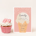 Here's The Scoop Ice Cream Cone Kid Birthday Party Invitation<br><div class="desc">Announce your little one's summer birthday celebration with these festive ice cream themed invitations in a soft pastel colour palette. Modern design features a waffle cone with a scoop of vanilla ice cream with "here's the scoop" arched across the top, and your child's birthday party details beneath on a soft...</div>