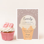 Here's The Scoop Ice Cream Cone Kid Birthday Party Invitation<br><div class="desc">Announce your little one's summer birthday celebration with these festive ice cream themed invitations in a soft pastel colour palette. Modern design features a waffle cone with a scoop of vanilla ice cream with "here's the scoop" arched across the top, and your child's birthday party details beneath on a pink...</div>
