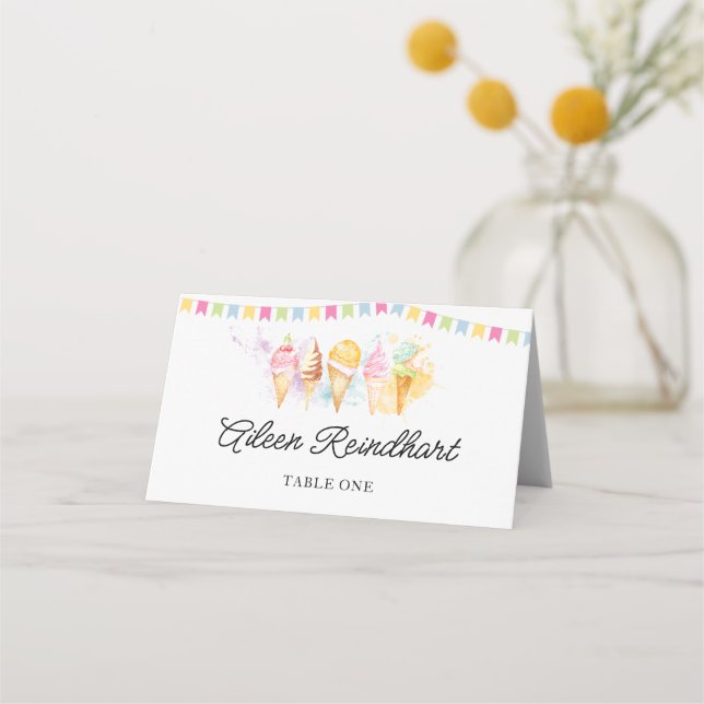 Here's the Scoop Ice Cream Place Card (Front)